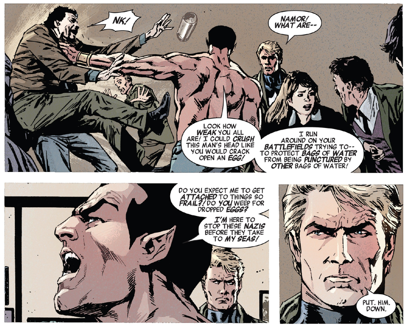 Steve and Namor butt heads over how the latter is choosing to grieve for Tommy.